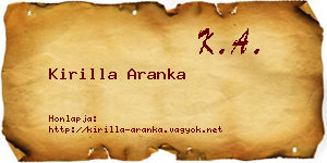 Kirilla Aranka névjegykártya
